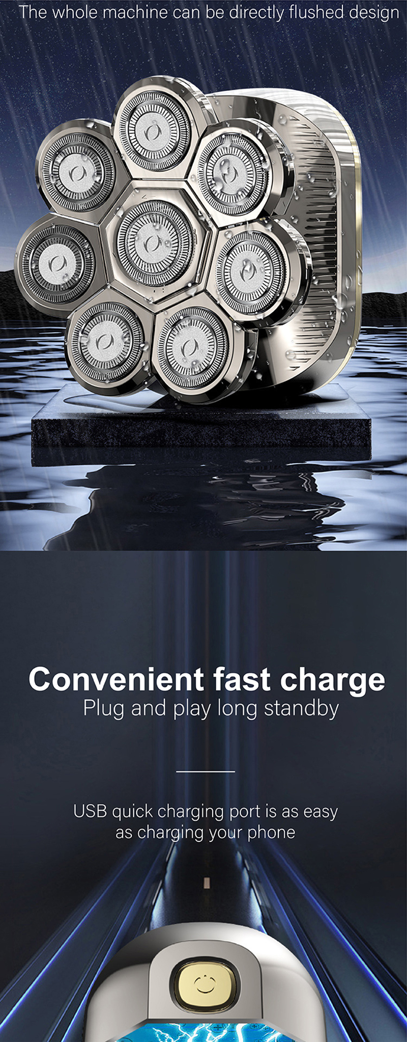 Rechargeable Rotary Shavers Mens-9